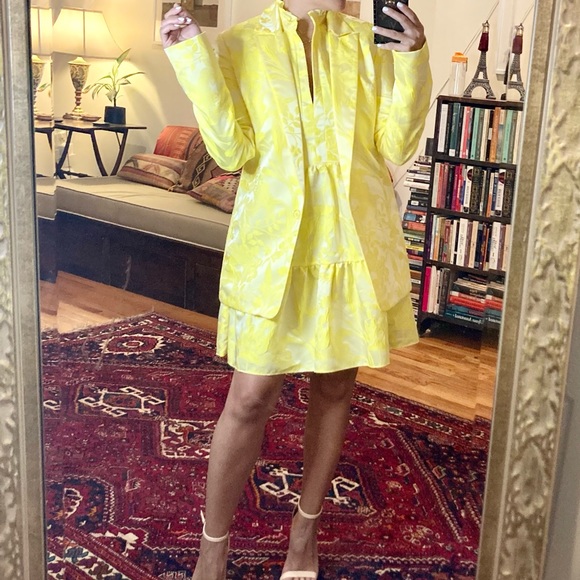 Amanda Uprichard Brocade yellow blazer size small - Picture 3 of 3